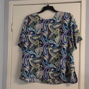 22W Notations Woman multicolor short sleeve blouse